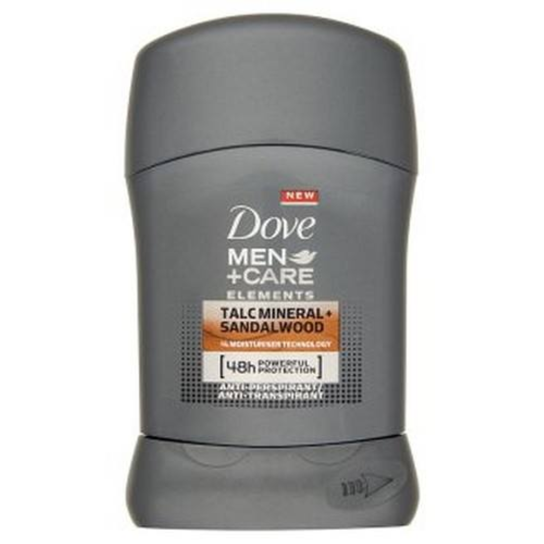DOVE DEO STICK MEN+CARE TALC MINERAL SANDAL WOOD 50ML